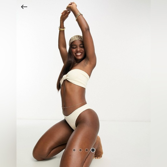 ASOS- Miss Selfridge Crinkle Cream Swim- ONE SIZE - Picture 5 of 8